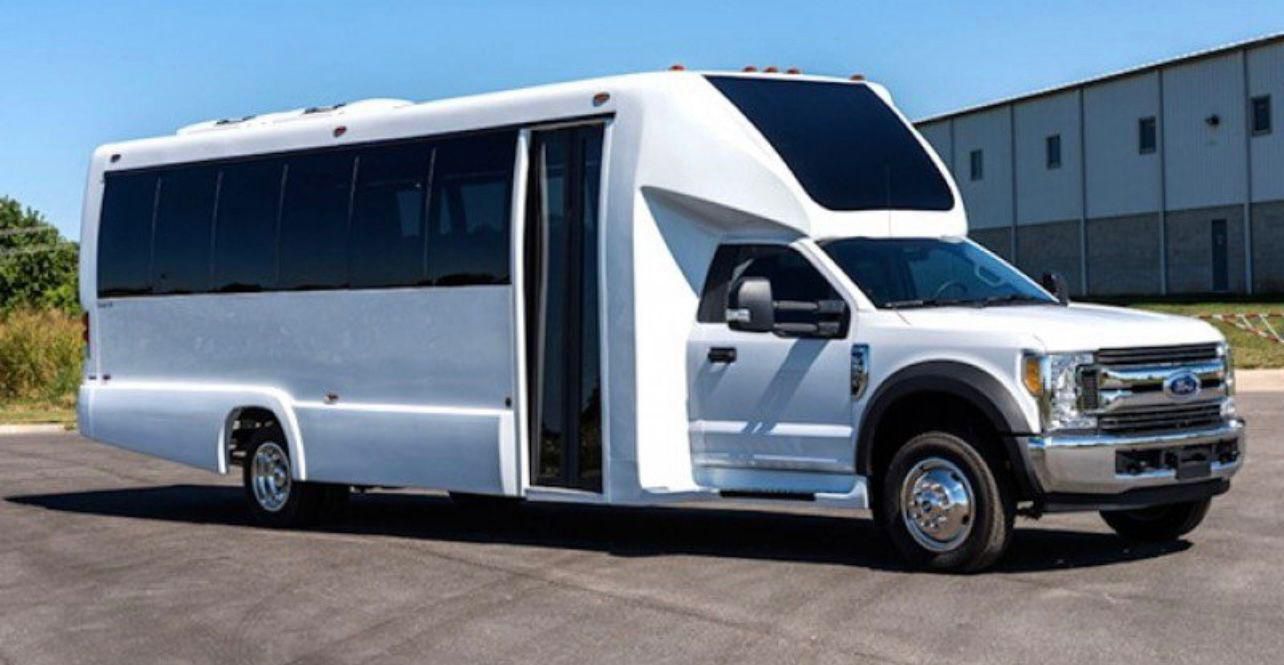 White group transportation bus